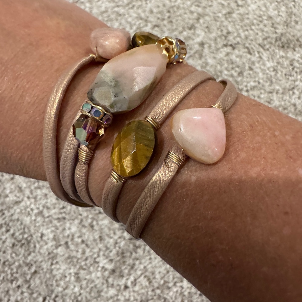 Rachel Abroms Leather cord bracelet with gem stones - Picture 3 of 5